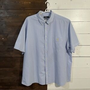 Polo Ralph Lauren Shirt Mens 3XB Seersucker RL Untucked Fit Summer Casual‎ Blue